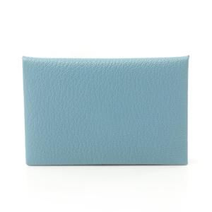 HERMES Calvi Verso Blue Jean Wallet Chevre